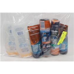 BAG OF SHAVING GEL & BABY WASH.