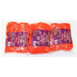 LOT OF 3 ORANGE 1LB BAGS  OF 100% ACRYLIC YARN