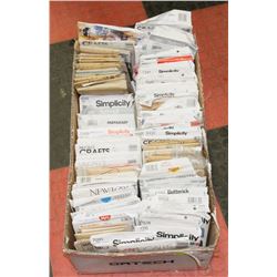 BOX OF ASSORTED SEWING PATTERNS