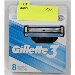 GILLETTE 3 8 CARTRIDGE PACK