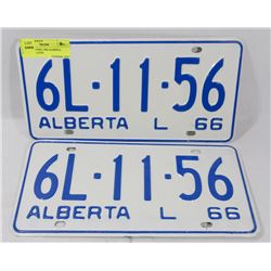 SET OF UNUSED 1966 ALBERTA LICENSE PLATES