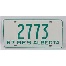 1967 ALBERTA LICENSE PLATE