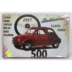 NEW! 12" X 8" FIAT 500 METAL SIGN