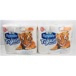 TWO 6 ROLL PACKS OF ROYAL TIGER TOWEL