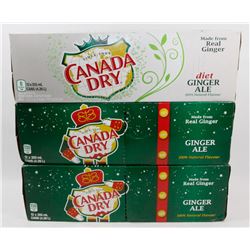 TWO 12 PACKS OF CANADA DRY AND ONE 12 PACK OF