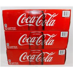 THREE 12 PACKS OF COCA COLA