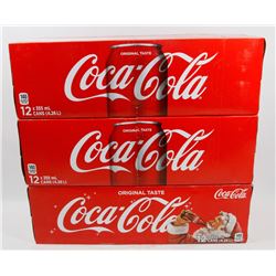 THREE 12 PACKS OF COCA COLA