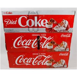 TWO 12 PACKS OF COCA COLA AND ONE 12 PACK OF
