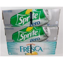 TWO 12 PACKS OF SPRITE ZERO AND ONE 12 PACK OF
