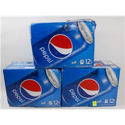 THREE 12 PACKS OF PEPSI