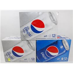 TWO 12 PACKS OF DIET PEPSI AND ONE 12 PACK OF