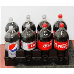 EIGHT ASSORTED 2L BOTTLES OF POP