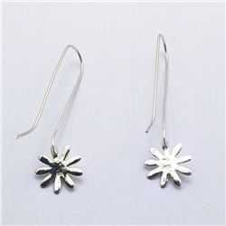 21) STERLING SILVER 2 TONE DANGLING EARRINGS