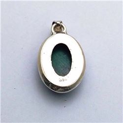 52) STERLING SILVER MALACHITE PENDANT