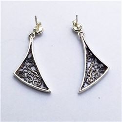 43) STERLING SILVER STUD EARRINGS