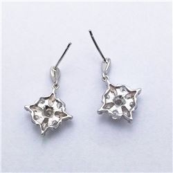 49) STERLING SILVER CUBIC ZIRCONIA STUD EARRINGS