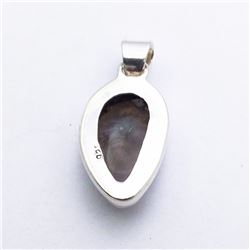 81) STERLING SILVER AGATE PENDANT