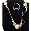 Image 1 : 15) FINE GOLD TONE NECKLACE WITH ABALONE & MILK