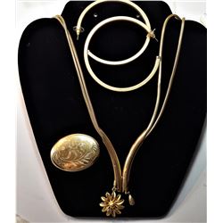14) GOLD FILLED LOCKET LOOK 1.75" BROOCH, HOOP