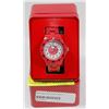 Image 1 : NEW HELLO KITTY WATCH RED STRAP TIN BOX.