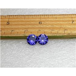 12)  LOT OF 2 MATCHED ROUND AMETHYST