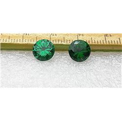 15)  LOT OF 2 MATCHED ROUND EMERALD