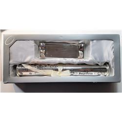 6)  NEW IN BOX SILVER BAPTISMAL CERTIFICATE