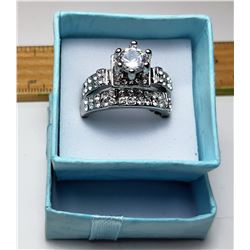 10)  WHITE TOPAZ 2 PCE WEDDING SET