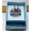 Image 1 : 10)  WHITE TOPAZ 2 PCE WEDDING SET