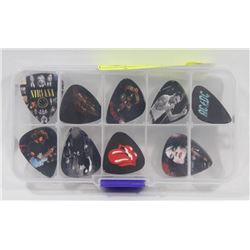 LOT OF 10 NEW CLASSIC ROCK GUITAR PICS WITH CASE