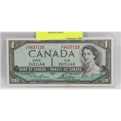 1954 CANADA $1 BILL