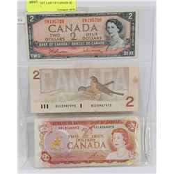 STOCK SHEET LAST OF CANADA $2 BILLS 1954