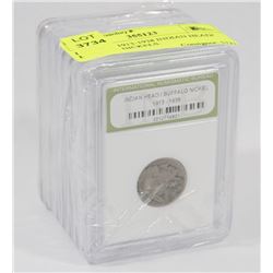 LOT OF 7, 1913-1938 INDIAN HEAD/ BUFFALO NICKELS.