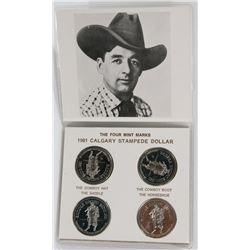 1981 CALGARY STAMPEDE SOUVENIR DOLLAR 4 PACK