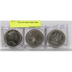 LOT OF 3 ISLE OF MAN COINS 1984, 1986