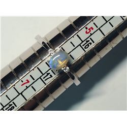 41) OPAL & CUBIC ZIRCONIA RING