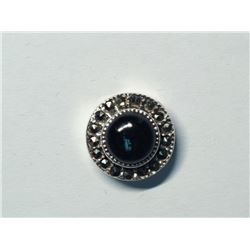 30) STERLING SILVER BLACK ONYX & MARCASITE PENDANT