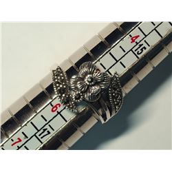 66) STERLING SILVER MARCASITE RING