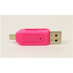 NEW! HI-SPEED USB 2.0 ALL IN ONE CARD READER-PINK