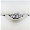 Image 1 : 14) 14K WHITE GOLD 3 DIAMOND RING
