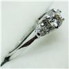 Image 3 : 14) 14K WHITE GOLD 3 DIAMOND RING