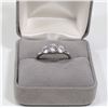 Image 1 : STERLING SILVER RING WITH CUBIC ZIRCONIA STONES.