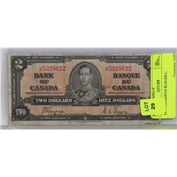 1937 CANADIAN $2.00 BILL.