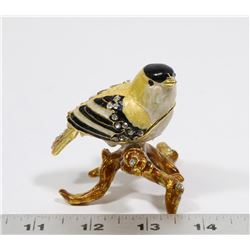 JEWELLED CANARY TRINKET BOX