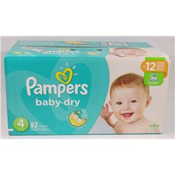 BOX OF 92 PAMPERS BABY DRY SIZE 4 DIAPERS
