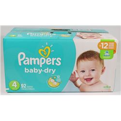 BOX OF 92 PAMPERS BABY DRY SIZE 4 DIAPERS