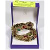 Image 1 : SNAKE BRACELET BANGLE WITH MULTI COLOR RHINESTONES
