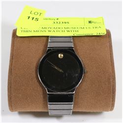 CLASSIC MOVADO MUSEUM ULTRA THIN MENS WATCH WITH