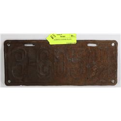 1921 ALBERTA LICENSE PLATE.