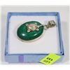 Image 1 : STERLING SILVER & MALACHITE TURTLE PENDANT